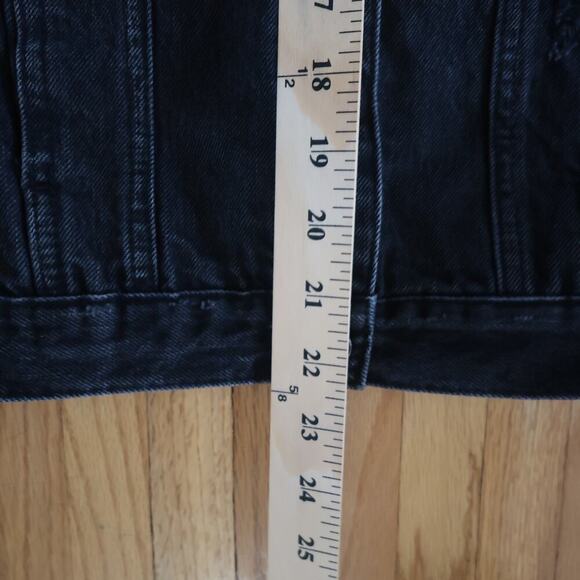 Buffalo David Bitton Black Denim Jacket Distressed Rodeo Western Cowgirl Size M - Picture 10 of 12